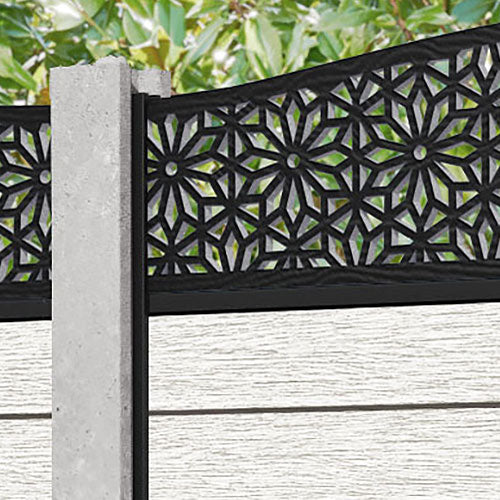 Fusion Narwa Curved Top Fence Panel - Light Stone - for existing concrete posts