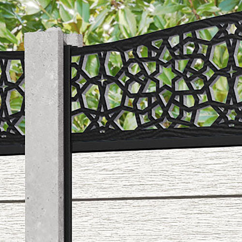 Fusion Nazira Curved Top Fence Panel - Light Stone - for existing concrete posts