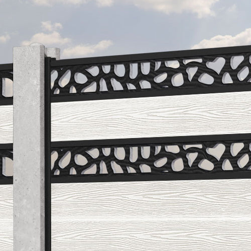 Classic Pebble Split Screen Fence Panel - Light Stone - for existing concrete posts