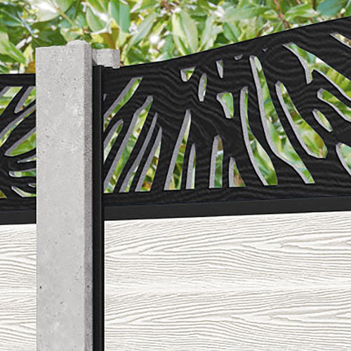 Classic Poppy Curved Top Fence Panel - Light Stone - for existing concrete posts