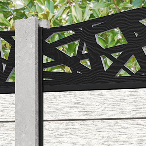 Fusion Prism Curved Top Fence Panel - Light Stone - for existing concrete posts