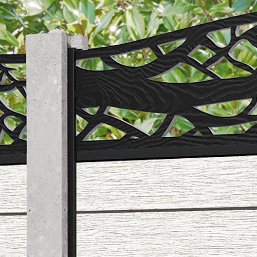 Fusion Twilight Curved Top Fence Panel - Light Stone - for existing concrete posts