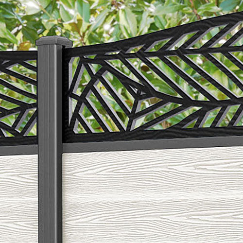 Classic Habitat Curved Top Fence Panel - Light Stone - with our aluminium posts