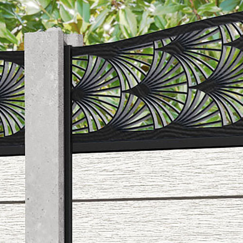 Fusion Laurel Curved Top Fence Panel - Light Stone - for existing concrete posts