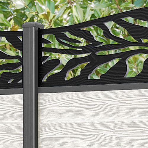 Classic Malawi Curved Top Fence Panel - Light Stone - with our aluminium posts
