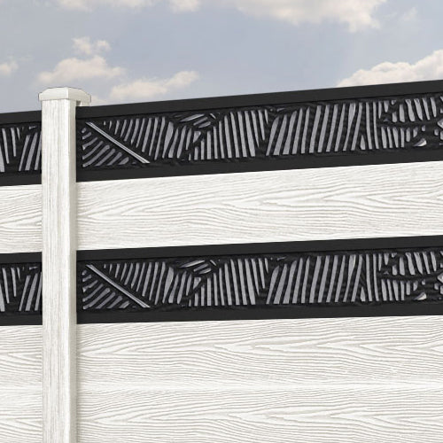 Classic Feather Split Screen Fence Panel - Light Stone - with our composite posts