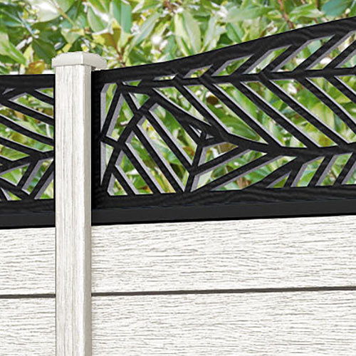 Fusion Habitat Curved Top Fence Panel - Light Stone - with our composite posts