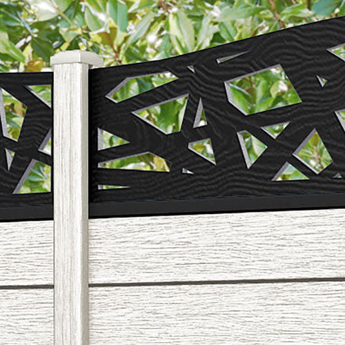 Fusion Prism Curved Top Fence Panel - Light Stone - with our composite posts