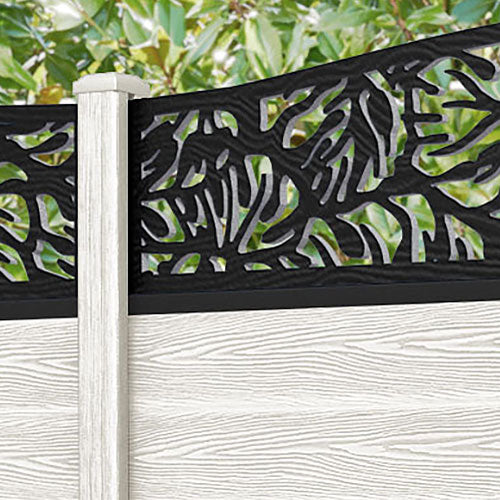 Classic Botanic Curved Top Fence Panel - Light Stone - with our composite posts