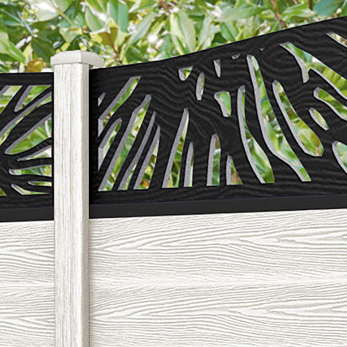 Classic Poppy Curved Top Fence Panel - Light Stone - with our composite posts