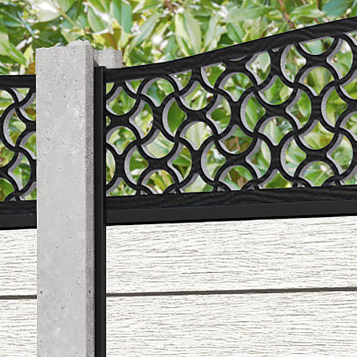 Fusion Vida Curved Top Fence Panel - Light Stone - for existing concrete posts