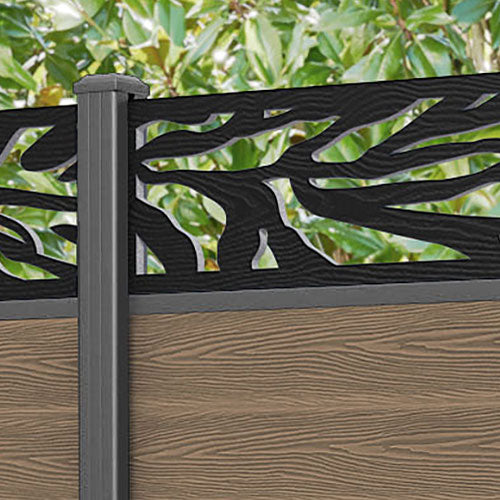 Classic Malawi Fence Panel - Teak - with our aluminium posts