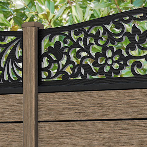Fusion Eden Curved Top Fence Panel - Teak - with our composite posts