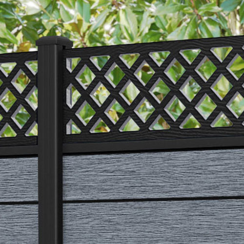 Fusion Hive Fence Panel - Anthracite - with our aluminium posts