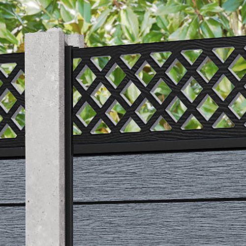 Fusion Hive Fence Panel - Anthracite - for existing concrete posts