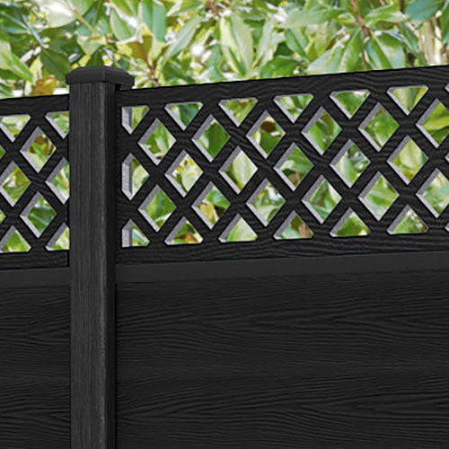 Classic Hive Fence Panel - Black - with our composite posts