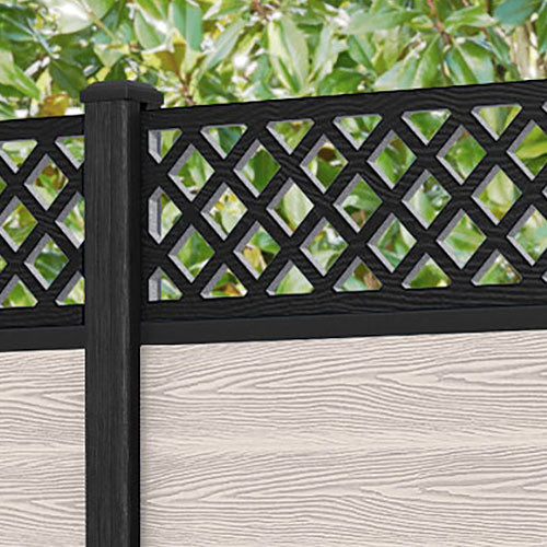 Classic Hive Fence Panel - Mid Stone - with our composite posts