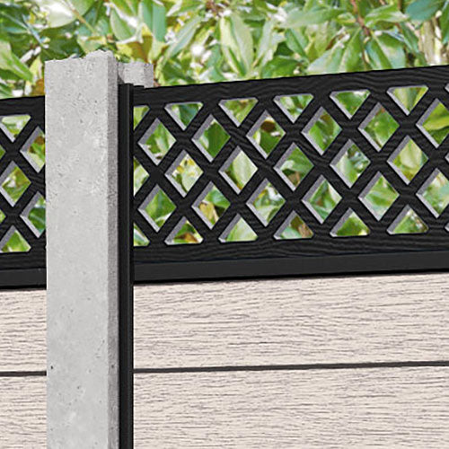 Fusion Hive Fence Panel - Mid Stone - for existing concrete posts