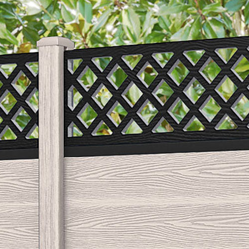 Classic Hive Fence Panel - Mid Stone - with our composite posts