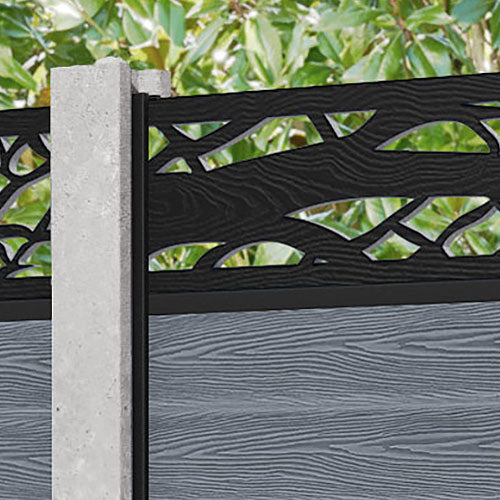 Classic Twilight Fence Panel - Anthracite - for existing concrete posts