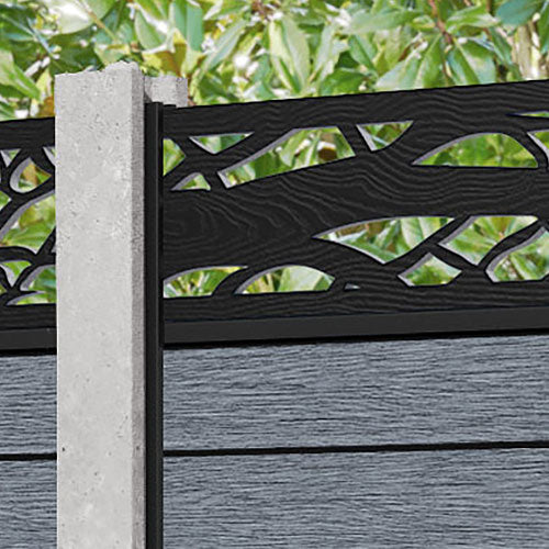 Fusion Twilight Fence Panel - Anthracite - for existing concrete posts