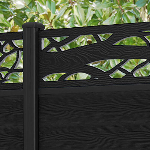 Classic Twilight Fence Panel - Black - with our aluminium posts