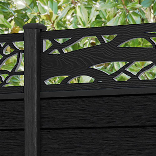 Fusion Twilight Fence Panel - Black - with our composite posts