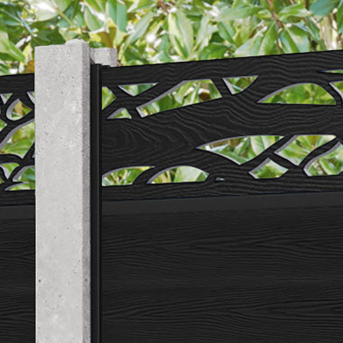 Classic Twilight Fence Panel - Black - for existing concrete posts