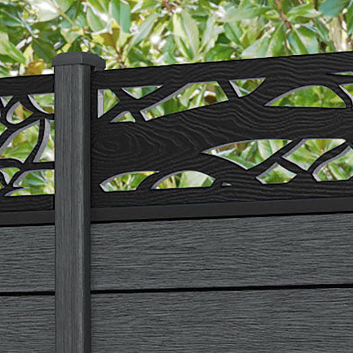 Fusion Twilight Fence Panel - Dark Grey - with our composite posts