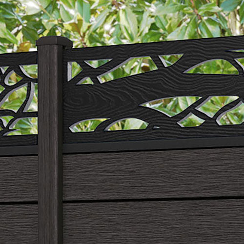 Fusion Twilight Fence Panel - Dark Oak - with our composite posts