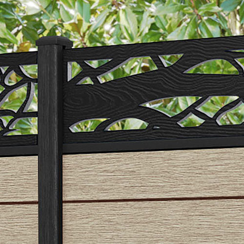 Fusion Twilight Fence Panel - Light Oak - with our composite posts
