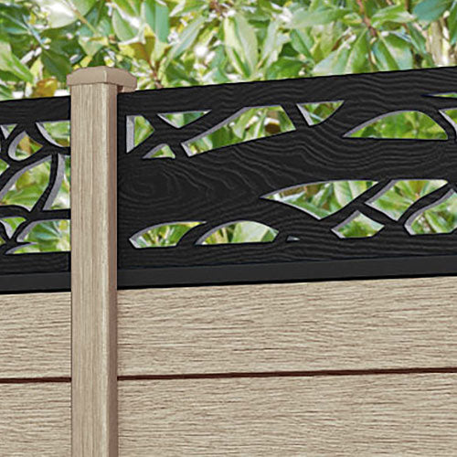 Fusion Twilight Fence Panel - Light Oak - with our composite posts