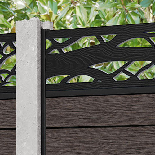 Fusion Twilight Fence Panel - Mid Brown - for existing concrete posts
