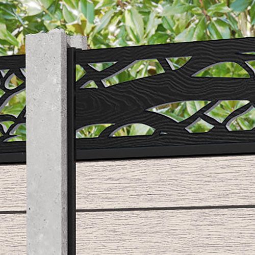 Fusion Twilight Fence Panel - Mid Stone - for existing concrete posts