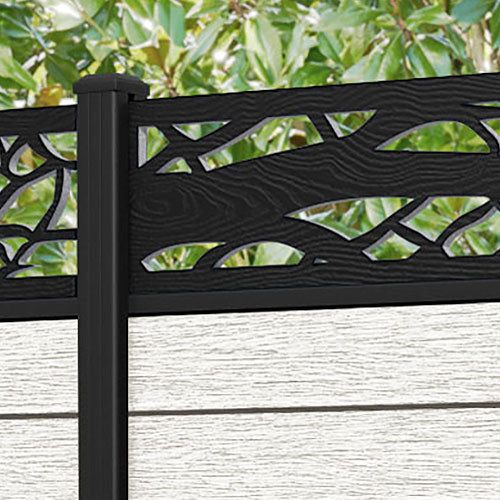 Fusion Twilight Fence Panel - Light Stone - with our aluminium posts