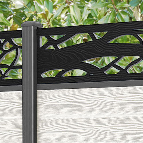 Classic Twilight Fence Panel - Light Stone - with our aluminium posts