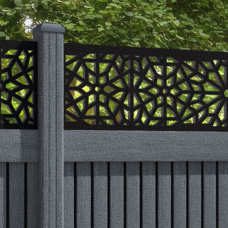 Virtis Alnara Fence Panel - Anthracite - with our aluminium posts