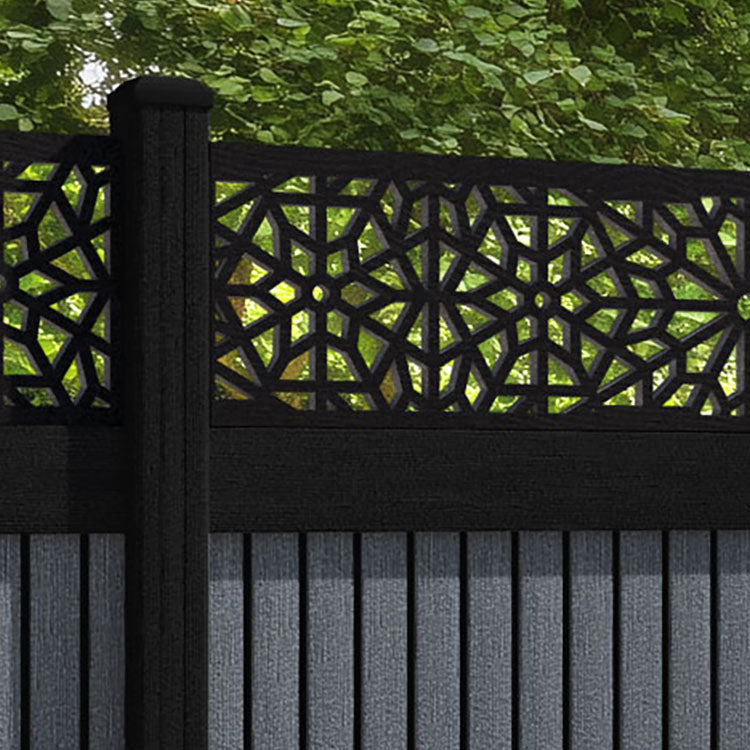 Virtis Alnara Fence Panel - Anthracite - with our composite posts