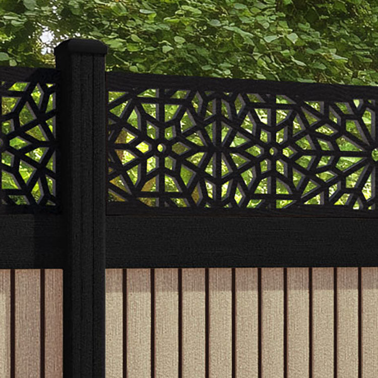 Virtis Alnara Fence Panel - Light Oak - with our composite posts