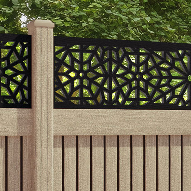Virtis Alnara Fence Panel - Light Oak - with our composite posts