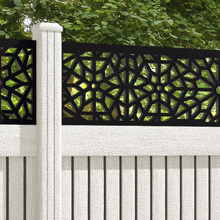 Virtis Alnara Fence Panel - Light Stone - with our composite posts