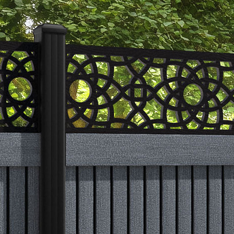 Virtis Ambar Fence Panel - Anthracite - with our aluminium posts