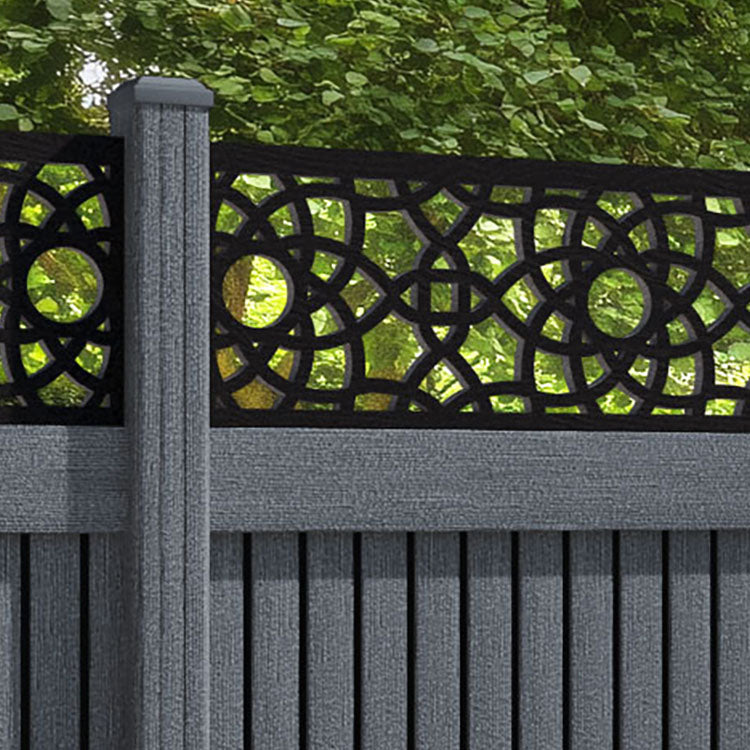 Virtis Ambar Fence Panel - Anthracite - with our aluminium posts