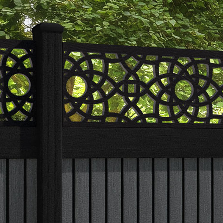 Virtis Ambar Fence Panel - Dark Grey - with our composite posts