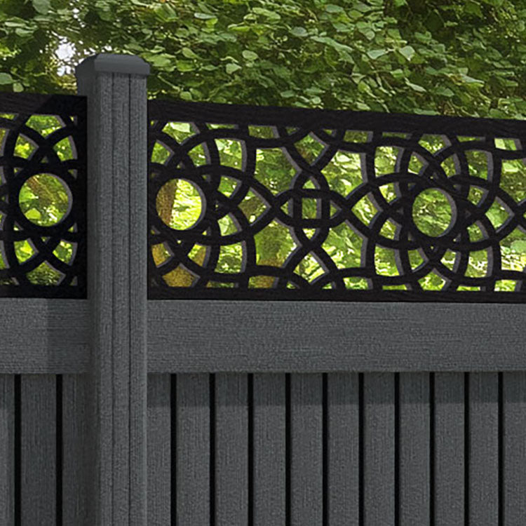 Virtis Ambar Fence Panel - Dark Grey - with our composite posts