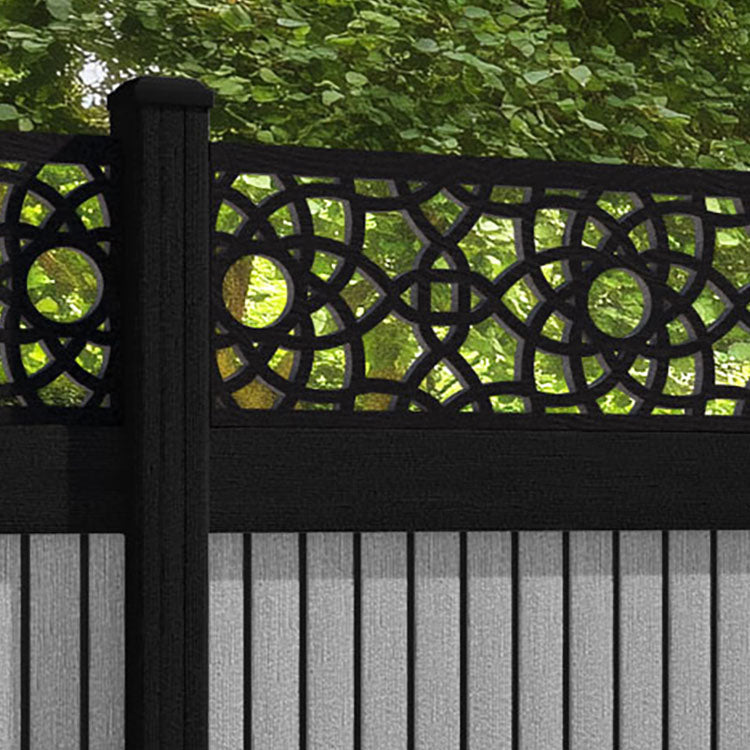 Virtis Ambar Fence Panel - Light Grey - with our composite posts