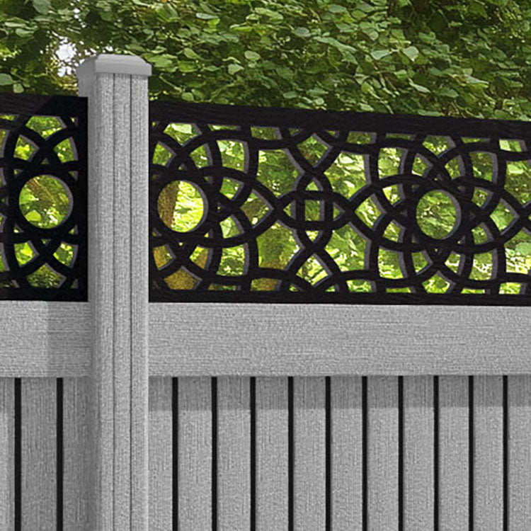Virtis Ambar Fence Panel - Light Grey - with our composite posts