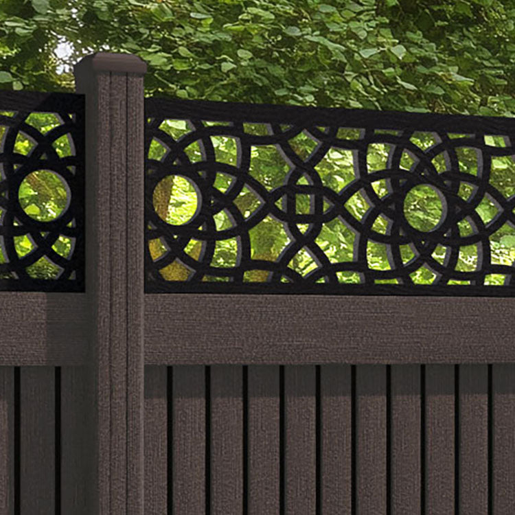 Virtis Ambar Fence Panel - Mid Brown - with our composite posts