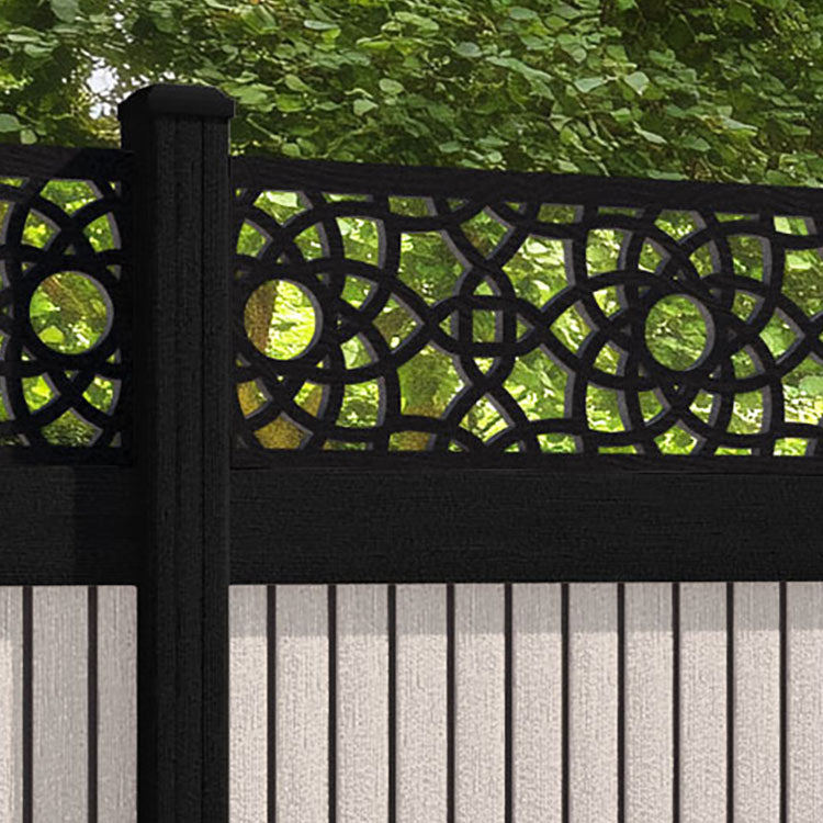 Virtis Ambar Fence Panel - Mid Stone - with our composite posts