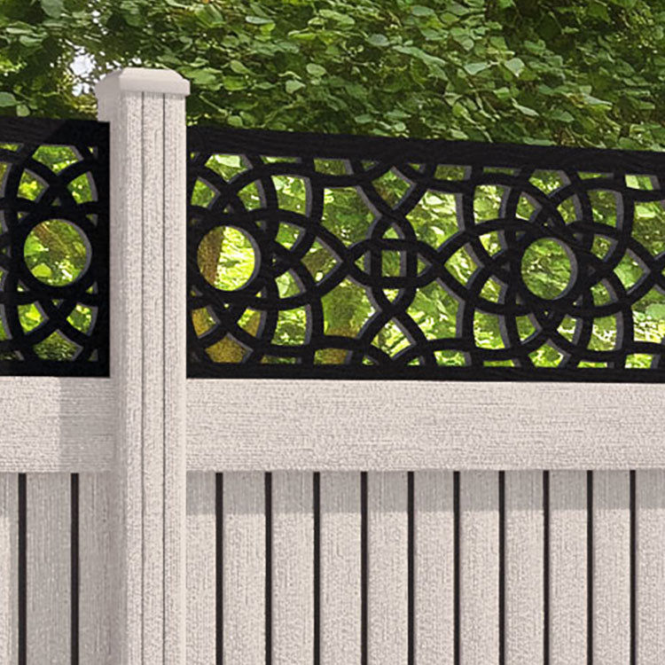 Virtis Ambar Fence Panel - Mid Stone - with our composite posts